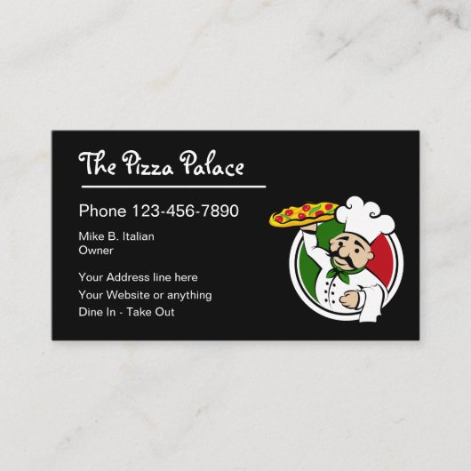 Pizza Pie Italia Restaurant Visitenkarte (Vorderseite)