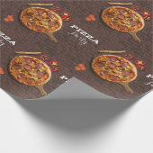 Pizza Pie Party auf Brick Geschenkpapier (Ecke)