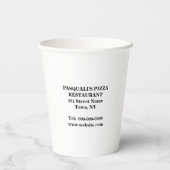 Pizza Pie Restaurant Name Pappbecher (Rückseite)