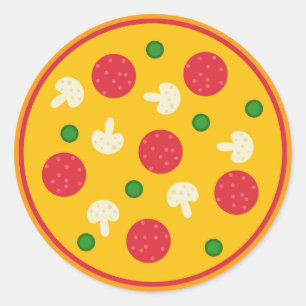 Pizza Pie Runder Aufkleber