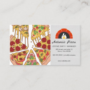 Pizza Pie Slices Brick Oven Business Card Visitenkarte