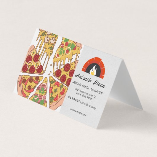 Pizza Pie Slices | Brick Oven Business Card Visitenkarten (Vorderseite)