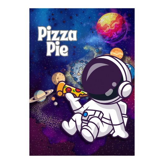 Pizza Pie Spaß Astronaut Wandkunst Poster
