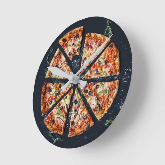 Pizza Pie Wall Clock Runde Wanduhr (Winkel)