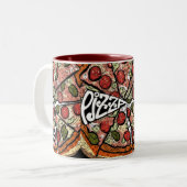 Pizza Pie Zweifarbige Tasse (Vorderseite Links)
