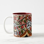 Pizza Pie Zweifarbige Tasse (Links)