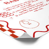 Pizza Pink nicht sagen Baby Duschzeichen Poster (Ecke)