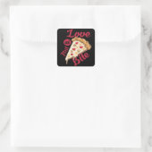 Pizza Pixel Retro Quadratischer Aufkleber (Tasche)