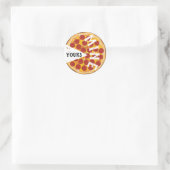 Pizza Pizza Funny Pepperoni niedlich Feinschmecker Runder Aufkleber (Tasche)