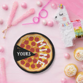 Pizza Pizza niedliches Party Schwarz Pappteller (Party)