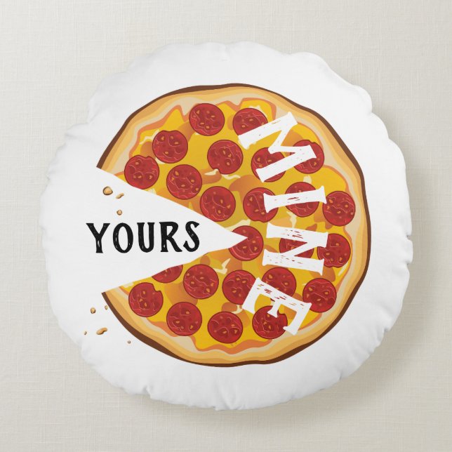 Pizza Pizza Pepperoni niedlich Rundes Kissen (Vorderseite)