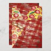 Pizza Pizza Pie Slices Birthday Party Script Einladung (Vorne/Hinten)