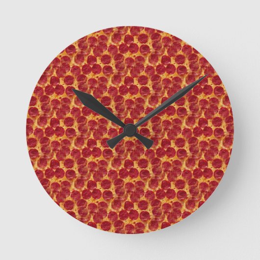 Pizza Pizza Runde Wanduhr (Vorderseite)