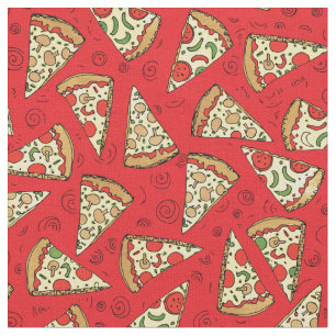 Pizza Pizza Slice Rotes Muster Stoff
