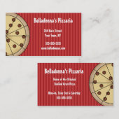 Pizza Pizzaria italienische Visitenkarte-Schablone Visitenkarte (Vorne/Hinten)