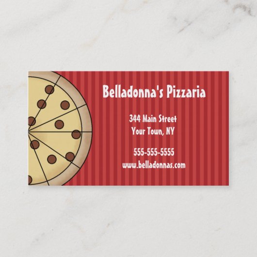 Pizza Pizzaria italienische Visitenkarte-Schablone Visitenkarte (Vorderseite)