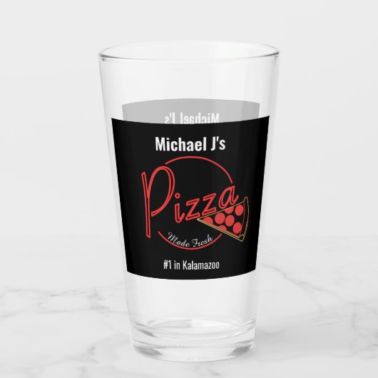 Pizza Pizzeria Beer Glass Glas (Rückseite)