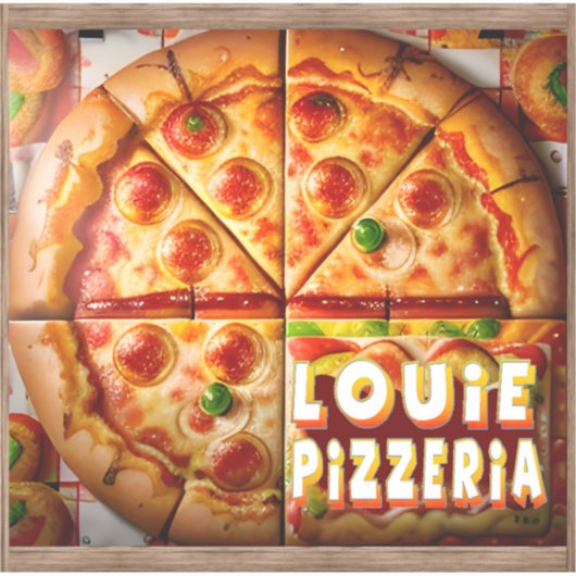 Pizza Pizzeria Design Aufkleber (Vorderseite)