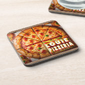 Pizza Pizzeria Design Getränkeuntersetzer (Linke Seite)