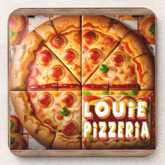 Pizza Pizzeria Design Getränkeuntersetzer (Vorderseite)