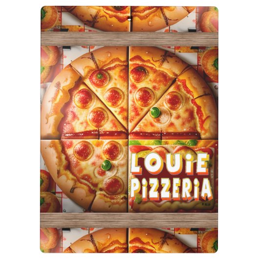 Pizza Pizzeria Design Klemmbrett (Rückseite)