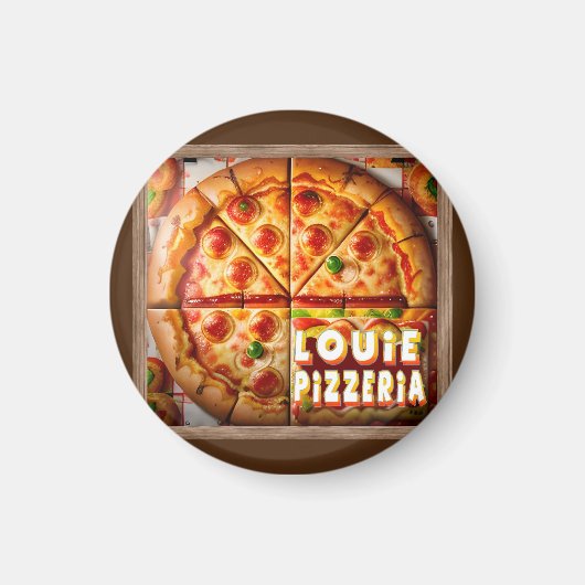Pizza Pizzeria Design Magnet (Vorne)
