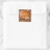 Pizza Pizzeria Design Quadratischer Aufkleber (Tasche)