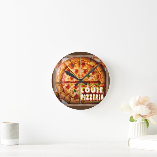 Pizza Pizzeria Design Runde Wanduhr (Zuhause)