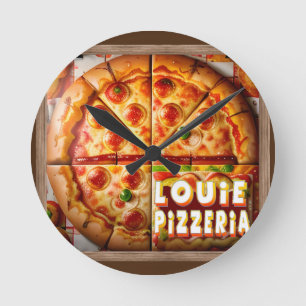 Pizza Pizzeria Design Runde Wanduhr