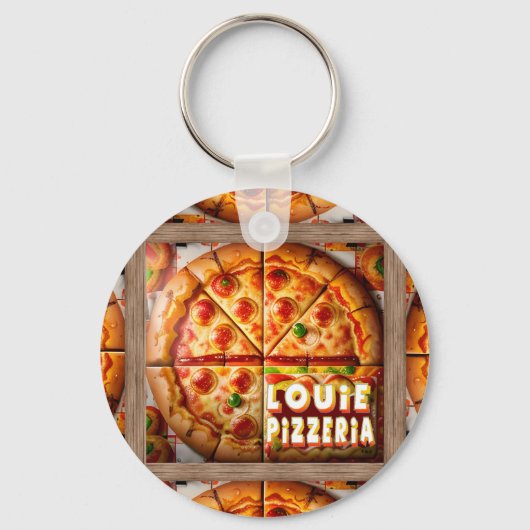 Pizza Pizzeria Design Schlüsselanhänger (Vorderseite)