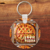 Pizza Pizzeria Design Schlüsselanhänger (Rückseite)