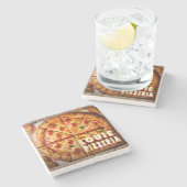 Pizza Pizzeria Design Steinuntersetzer (Seitenansicht)