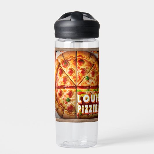 Pizza Pizzeria Design Trinkflasche (Vorderseite)