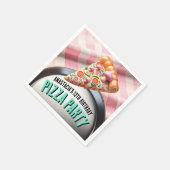 Pizza Pizzeria Pink Mushroom Party Serviette (Ecke)