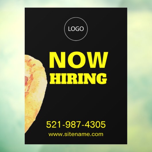 Pizza Place Now Hire Logo Url Dark Window Cloning Fensteraufkleber (Blatt 3)