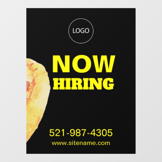 Pizza Place Now Hire Logo Url Dark Window Cloning Fensteraufkleber (Blatt)