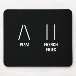 Pizza Pommes Frites Skifahren Zitat Lustiger Skifa Mousepad