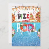 Pizza Pool Party Geburtstag, Pool Party Geburtstag Einladung (Rückseite)