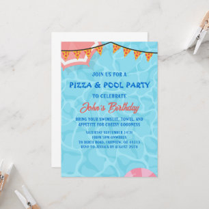 Pizza-Poolparty-Einladung Einladung