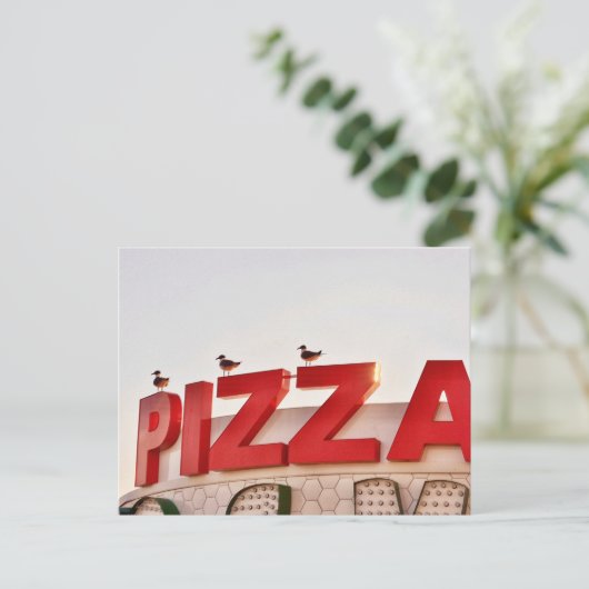 Pizza Post Card Postkarte (Stehend Vorderseite)