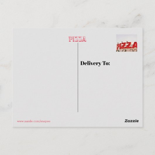 Pizza Post Card Postkarte (Rückseite)