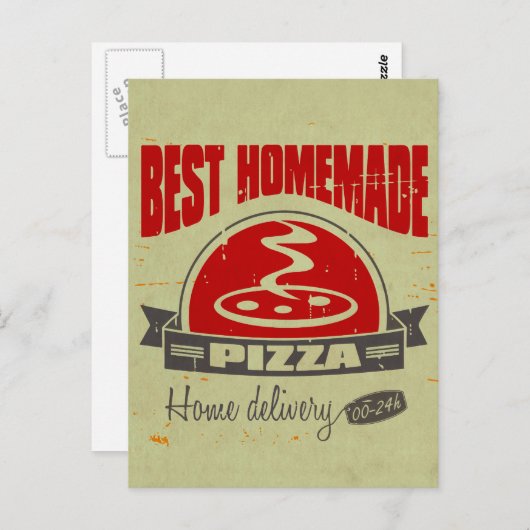 Pizza Postkarte (Vorne/Hinten)