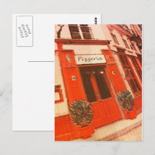 Pizza Postkarte (Vorne/Hinten)