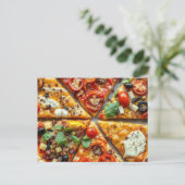 Pizza Postkarte (Stehend Vorderseite)