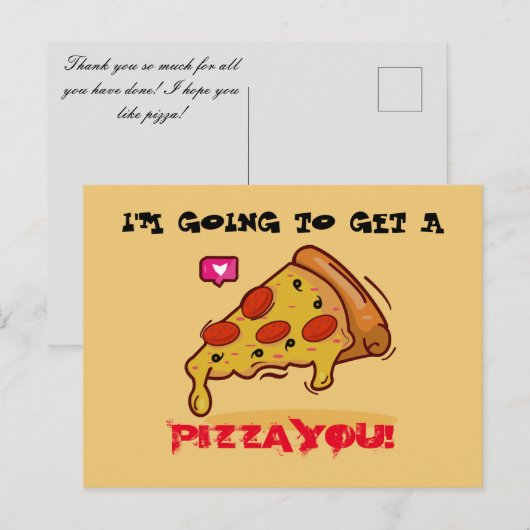 Pizza-Postkarte Postkarte (Vorne/Hinten)