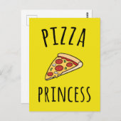 Pizza Princess Funny Zitat Postkarte (Vorne/Hinten)
