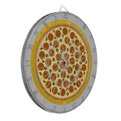 Pizza Puns Personalisiert Pepperoni Pizza mit Oliv Dartscheibe (Vorderseite Links)