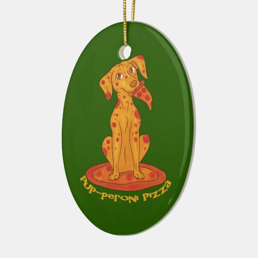 Pizza Puppy Keramikornament (Links)