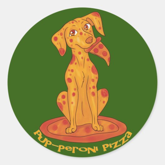 Pizza Puppy Runder Aufkleber (Vorderseite)