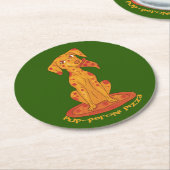Pizza Puppy Runder Pappuntersetzer (Angewinkelt)